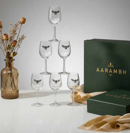 Glass Set with Silver Eagle Emblem