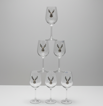Glass Set with Silver Deer Emblem