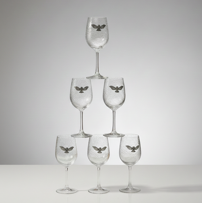 Glass Set with Silver Eagle Emblem